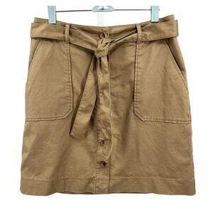 Loft Button Front Belted Skirt-Size 4